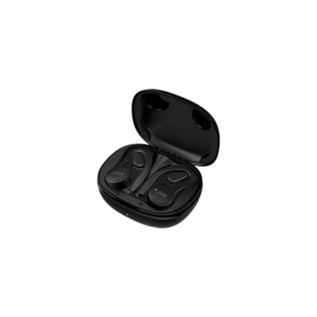 JVC Fitness True Wireless In-Ear Headphones with Ear Loop - Black | 30-Hour Battery | Bluetooth 5.1 | Waterproof