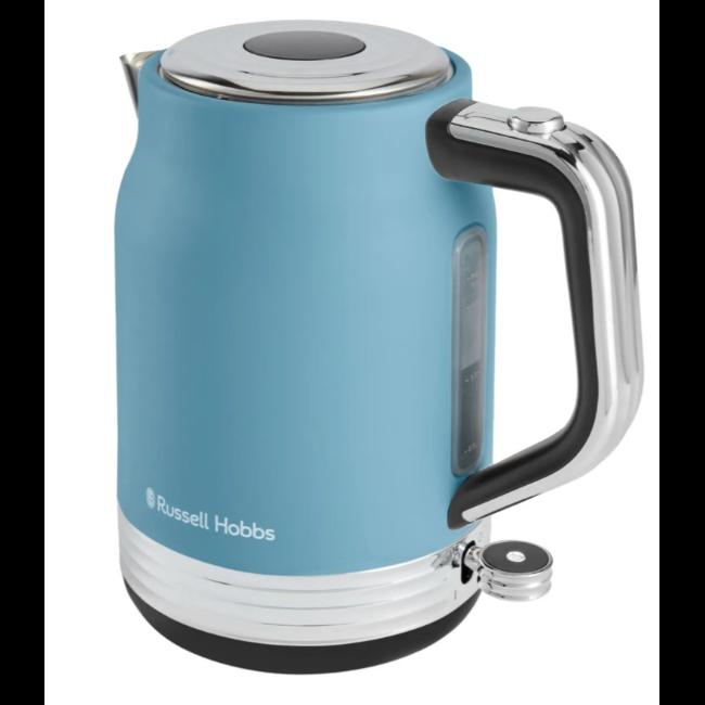 Russell Hobbs Hanley Kettle - Blue, 1.7l, Stainless Steel, Handle, Water Level Indicator