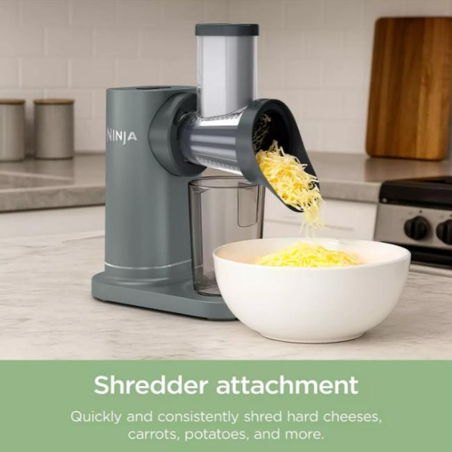 Ninja 3-in-1 Cold Press Juicer, Slicer & Shredder with Anti-Clog Filter | JC152UK | Silver | Includes Juice Jug & Pulp Container