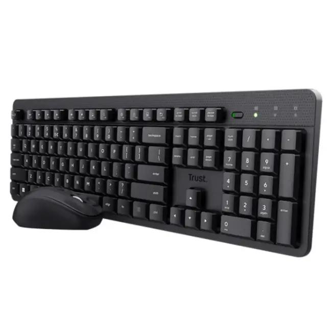 Trust Wireless Keyboard & Mouse Set - Black, Silent Keys, 800-1600 DPI