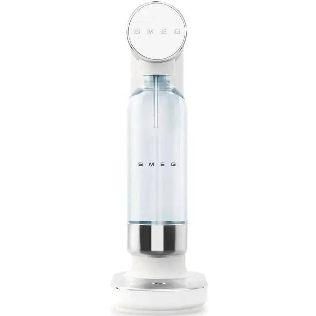 Smeg White Soda Maker with Tritan Renew Bottle, Manual Carbonation, Dishwasher Safe, Intuitive Knob, 800ml Capacity, No Electricity Required