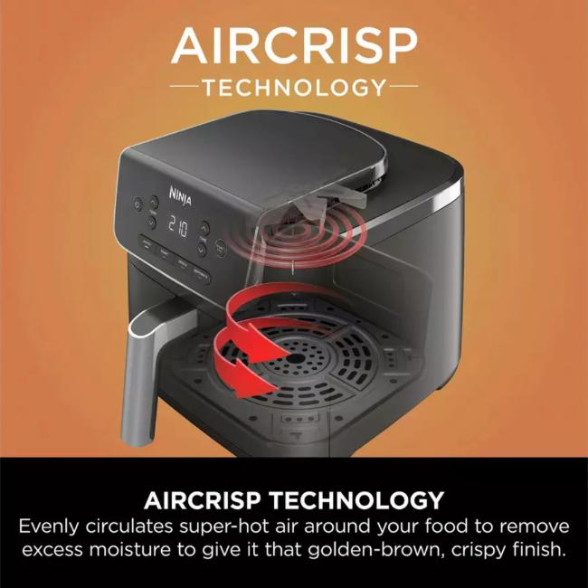 Ninja 4.7L Digital Air Fryer Black | Air Fry, Roast, Reheat, Dehydrate