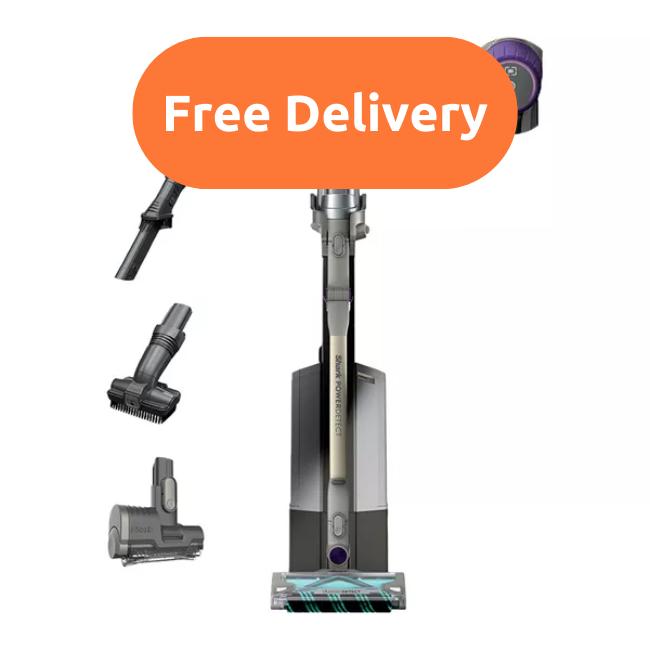 Shark PowerDetect Cordless Pet Vacuum Cleaner - White/ Java Grey | DuoClean Detect, Brush, Handheld, Flexology