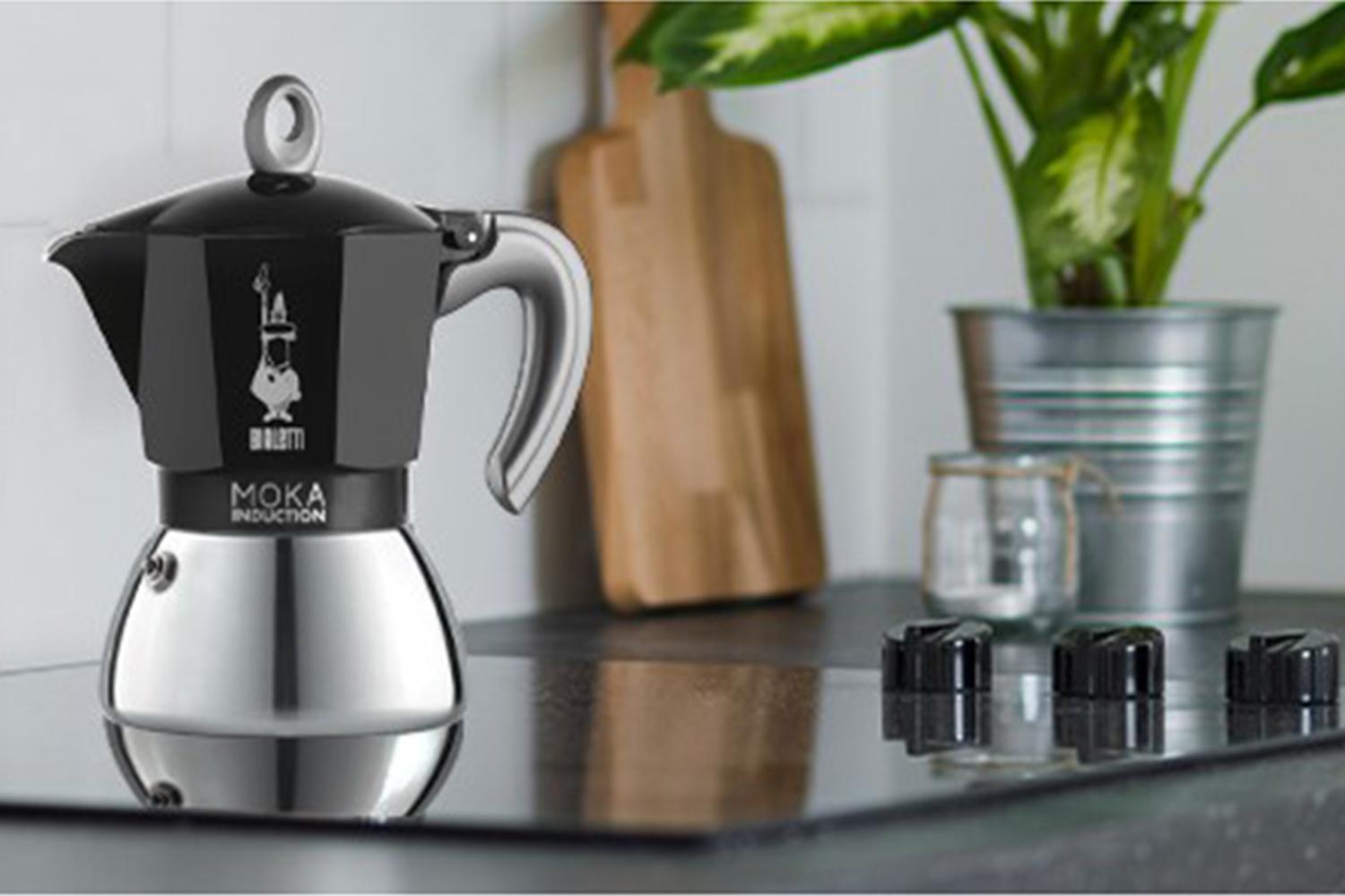Bialetti Moka Induction 4 Cup Espresso Maker Black Aluminium Steel Induction Compatible