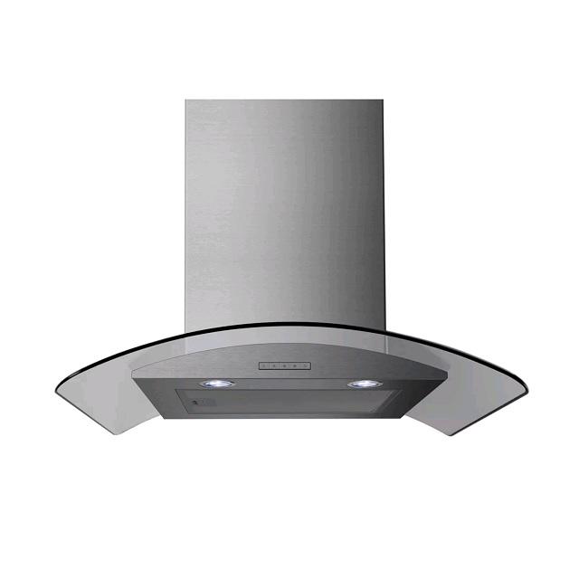 Belling 60cm Stainless Steel Curved Glass Chimney Hood with LED Lights