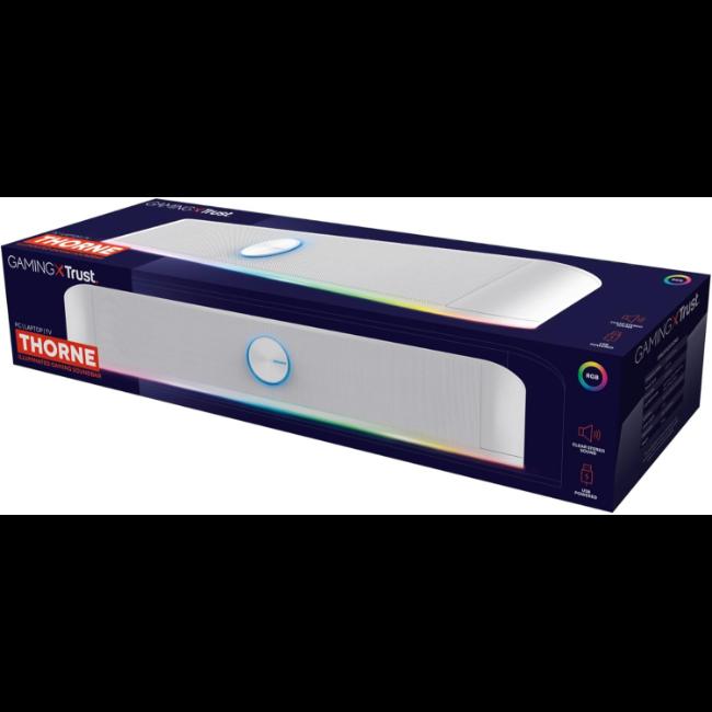 Trust GXT 619W Thorne RGB Illuminated Soundbar - White - Volume Control, RGB Lighting