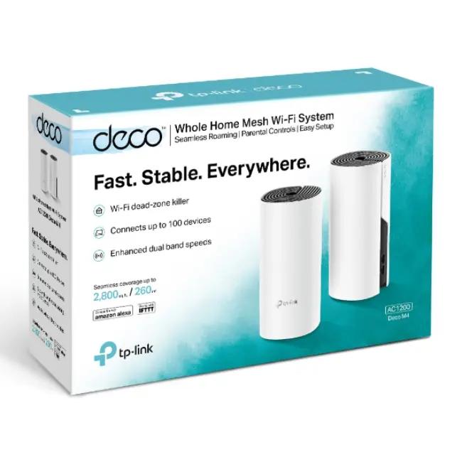 TP-Link Deco M4 Wi-Fi 5 Mesh System | 2 Pack | 1167 Mbps | 2,800 sq.ft Coverage | Dual Band