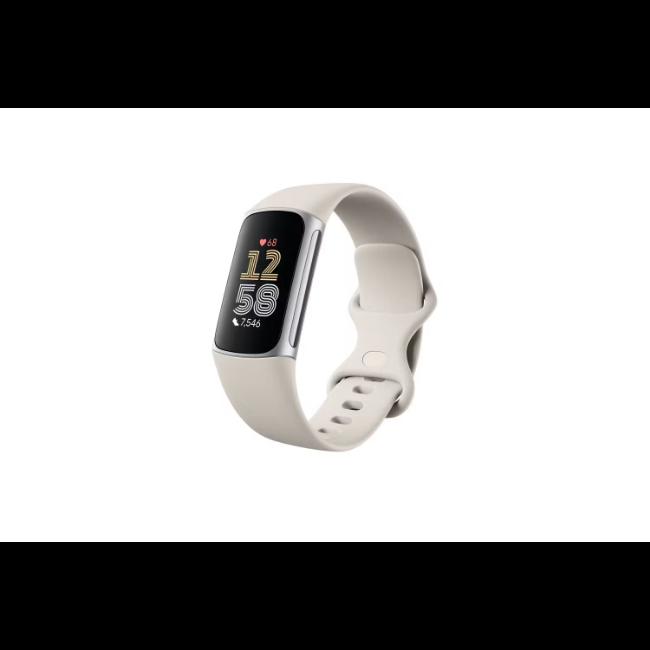 Fitbit Charge 6 Fitness Tracker Porcelain & Silver with Heart Rate, GPS, Sleep Tracking, 7-Day Battery Life