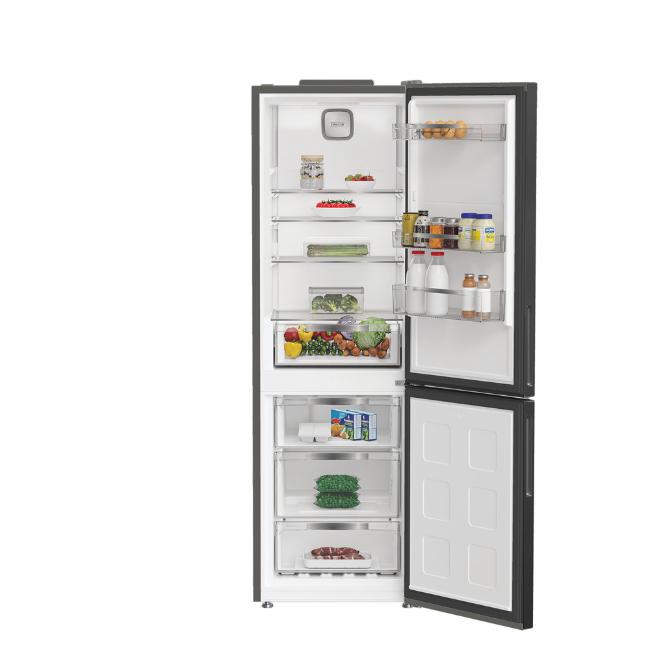 Hotpoint Freestanding Fridge Freezer Black No Frost Even Flow