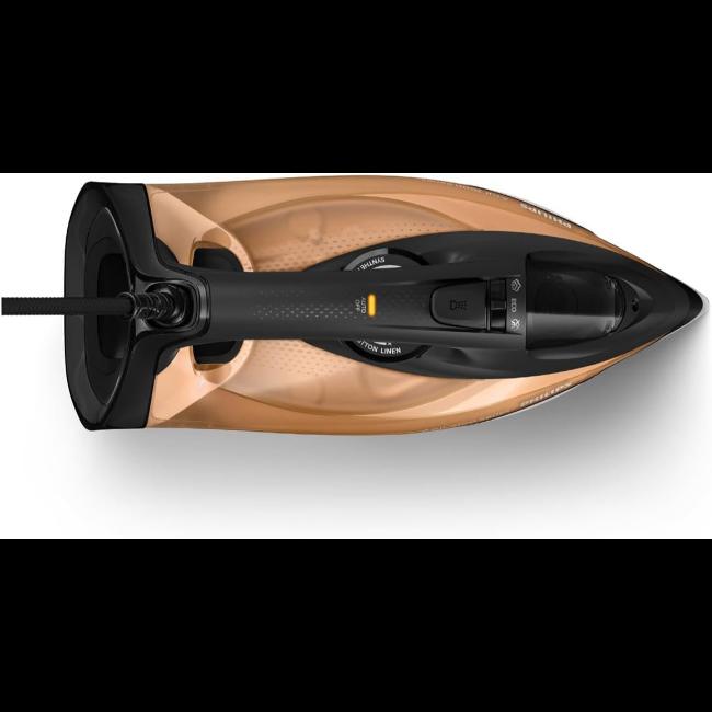 Philips 7000 Series Steam Iron Black/Gold - Steam Glide Elite soleplate, Quick Calc Release, Vertical steam function, Automatic shut-off