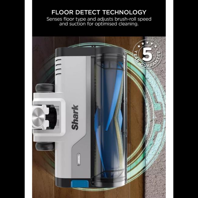 Shark PowerPro Cordless Vacuum Cleaner with Anti Hair Wrap, Floor Detect, Flexology, Navy Metallic, Up to 50 Minutes Runtime, Crevice Tool, Upholstery Tool, PowerFins
