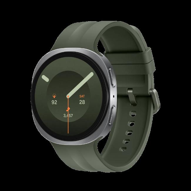 Samsung Galaxy Watch9 44mm AI Smartwatch - Silver with Green Strap, Bluetooth, Health & Sleep Tracking, Snapdragon Wear Elite, Gemini AI, 5 ATM Water Resistance