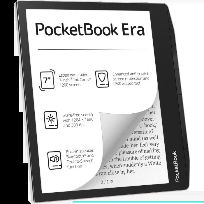 Pocketbook Era 7" eReader 16GB Grey E Ink Carta 1200 Waterproof, Built-in speaker, Bluetooth, Text-to-Speech