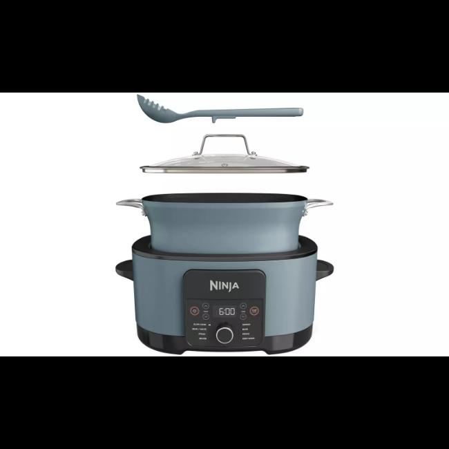 Ninja Foodi PossibleCooker 8-in-1 Multi-Cooker Slow Cooker 8L Sea Salt Grey with Pasta Spoon & Lid - 1200W, Up to 8 Portions, 12 Hr Keep Warm