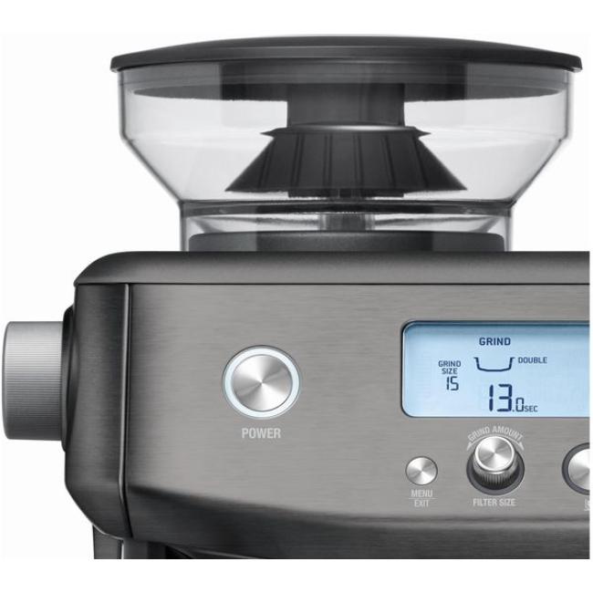 Sage The Barista Pro Coffee Maker Black Stainless Steel with Integrated Grinder, Steam Wand, and LCD Display