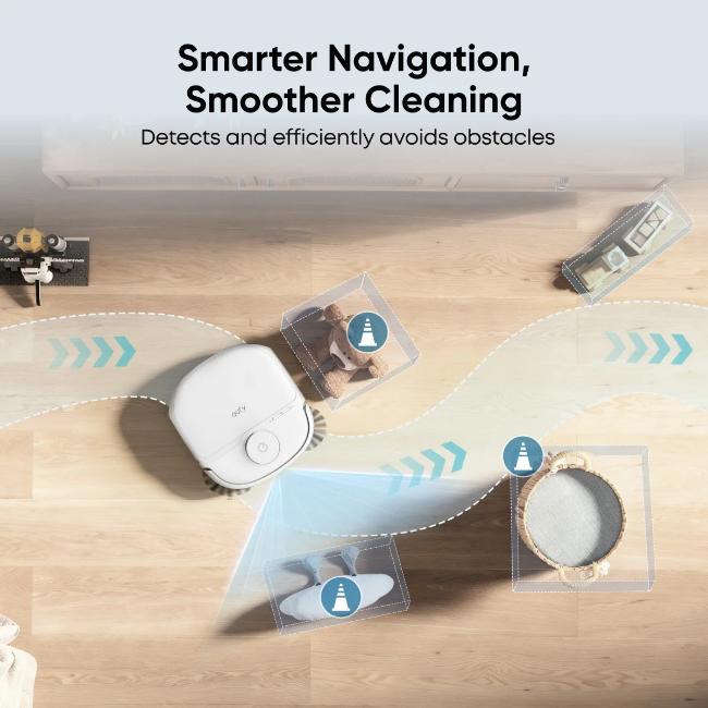 Eufy Omni C28A Robot Vacuum & Mop with 15,000 Pa Suction, 5-in-1 Station, HydroJet Mop, Auto Detangling, iPath 2.0 Nav, White
