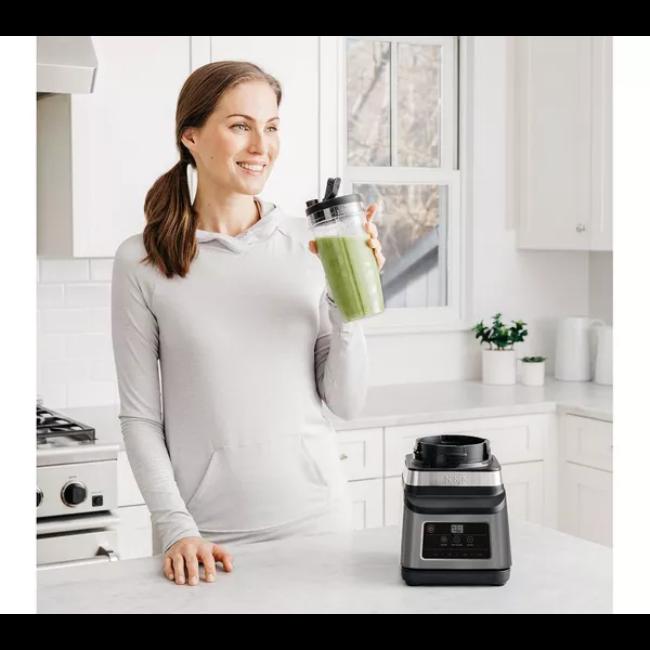 Ninja 2-in-1 Blender with Auto-IQ Technology, 1200W Power, 2.1L Jug, Black & Silver - Perfect for Smoothies, Sauces, and More