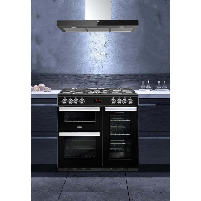 Belling Linear Cooker Hood 90cm Stainless Steel & Black