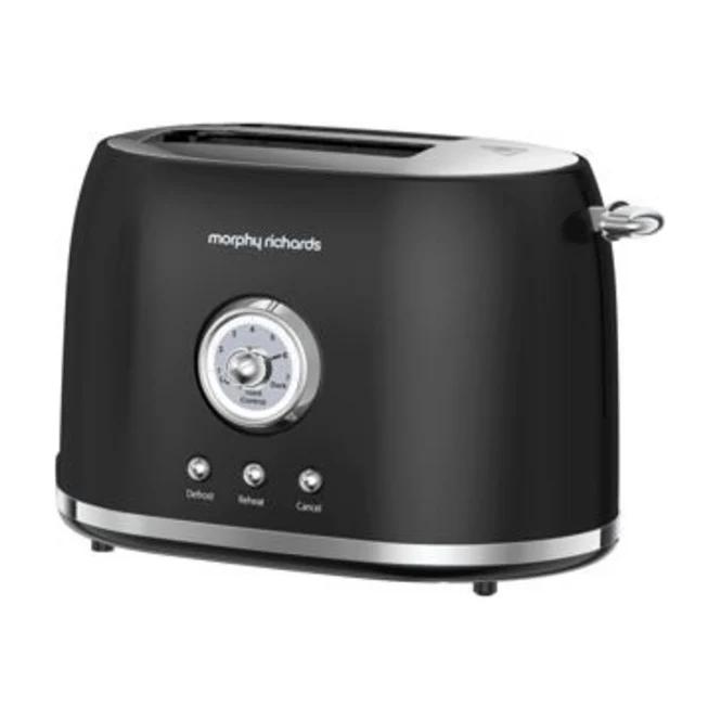 Morphy Richards 2 Slice Toaster Graphite Defrost Reheat Cancel Dial Buttons
