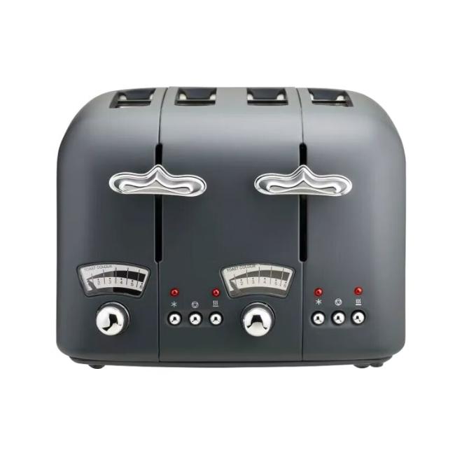 De'Longhi Argento Silva 4 Slice Toaster | Grey | Image Features: Grey, 4 Slots, Toast Colour Dial
