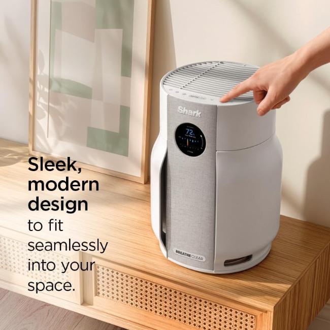 Shark BreatheClear HP162UK Air Purifier Dove White 70m2 Coverage NeverChange6 Filtration 99.98% Particle Capture 3.77kg 2 Year Guarantee