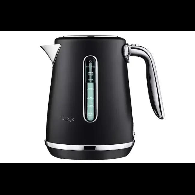 Sage Soft Top Luxe Kettle Black Truffle 1.7L Brushed Stainless Steel Cordless BPA Free with Water Level Indicator, Handle, Spout