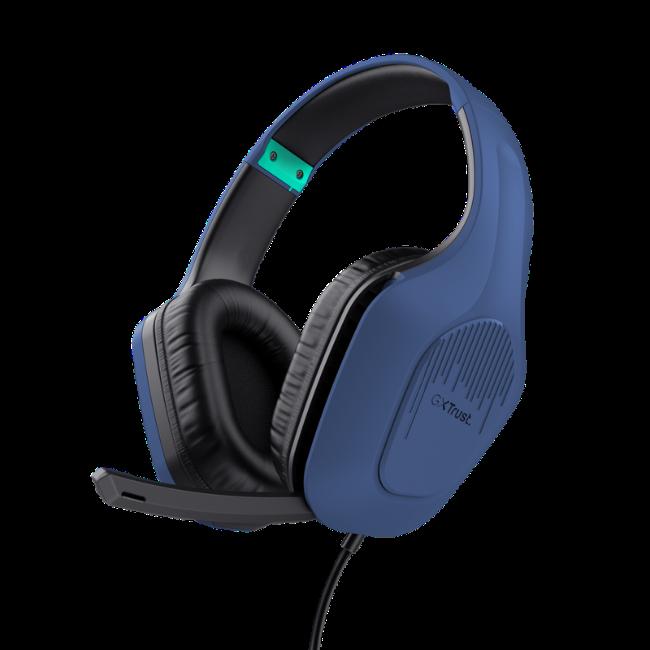 Trust GXT 415 Zirox Gaming Headset - Blue | Wired, Over-ear, Adjustable Headband