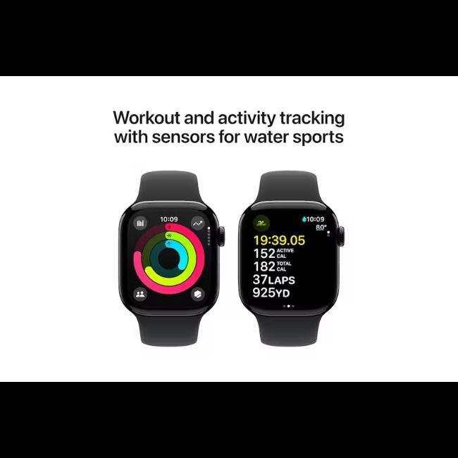 Apple Watch Series 10 46mm Smartwatch | Jet Black with Black Band | GPS | Health & Fitness Tracking