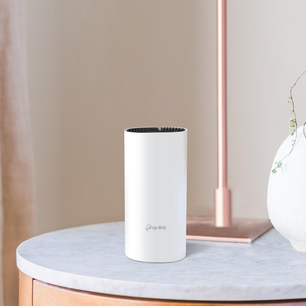 TP-Link Deco M4 AC1200 Mesh Wi-Fi System 3-Pack | White, Cylindrical, TP-Link Logo