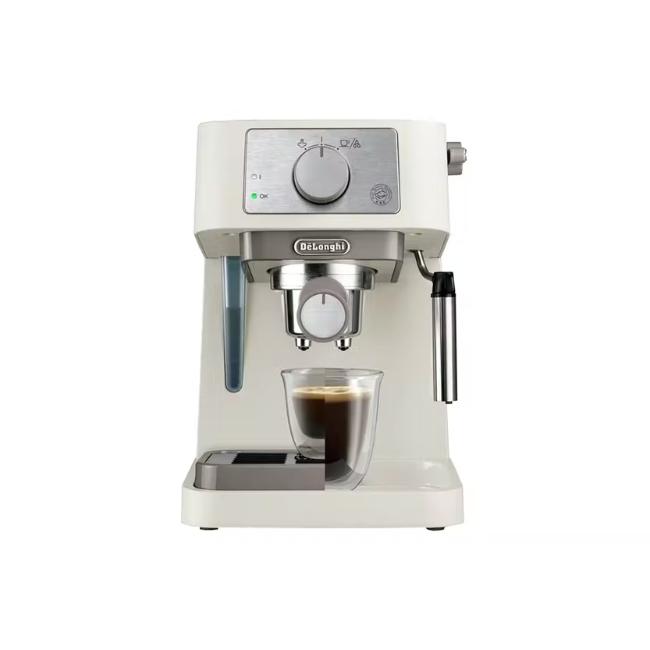 DeLonghi Stilosa Manual Espresso Machine Cream 15 Bar Pressure Adjustable Cappuccino System Stainless Steel Boiler Removable Drip Tray ESE Pod Compatible