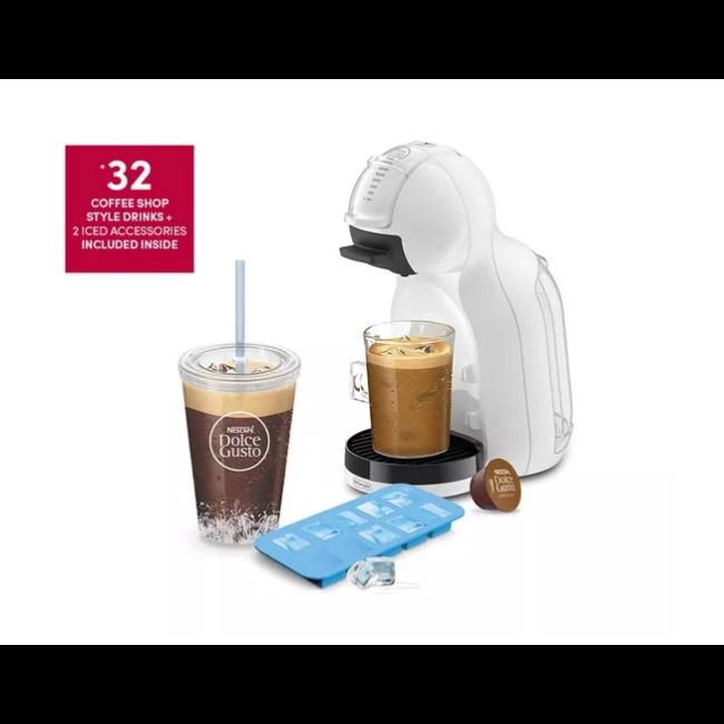 De'Longhi Dolce Gusto Mini Me 2 Pod Coffee Machine Iced Creations Bundle White 15 Bar Pressure 0.8L Water Tank Auto Shut-off 161x305x232mm 220-240V 1340-1600W