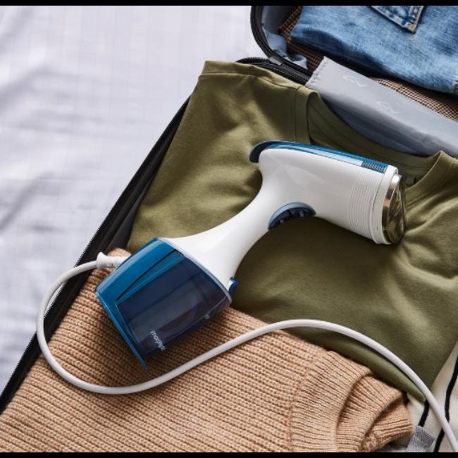Morphy Richards Handheld Garment Steamer | 1750W | 260ml Tank | 35s Heat Up | Eco/Turbo Steam | Lint Brush & Creaser | Kills Bacteria