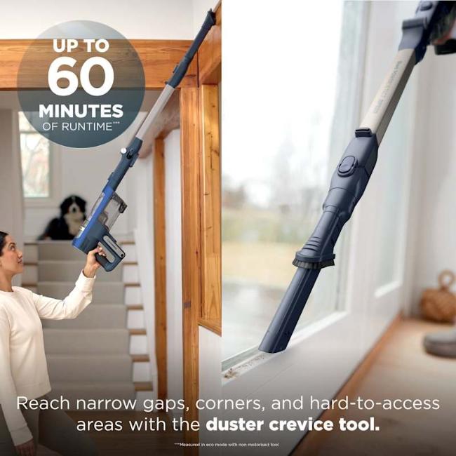 Shark PowerDetect Speed Cordless Vacuum Cleaner Ultramarine with PowerDetect, Reveal, Flexology, Anti-Hair Wrap, HEPA Filtration, 60 Min Run Time, 0.5L Capacity, 350W, Includes Pet Tool & Charging Base
