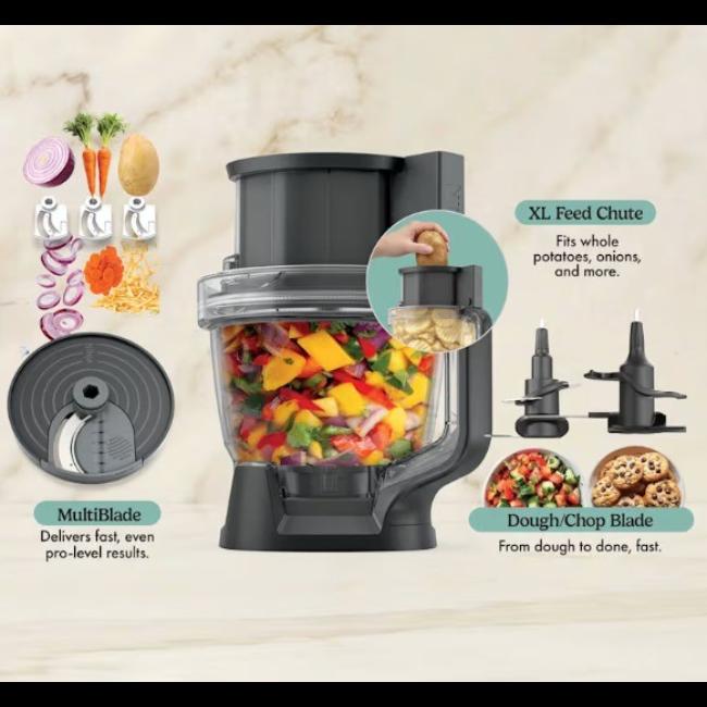 Ninja CrushBOSS 3-in-1 Kitchen System LB401UKBK - Food Processor, Tumbler, Blender - 1200W - Onyx Black