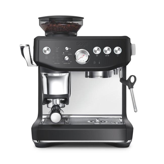Sage Barista Express Impress Bean to Cup Coffee Machine Black, Integrated Burr Grinder, 25 Grind Settings, Pressure Gauge