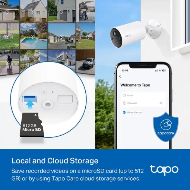 Tapo Smart Wire-Free Security Camera - Outdoor, 2K Resolution, Night Vision, Battery Powered