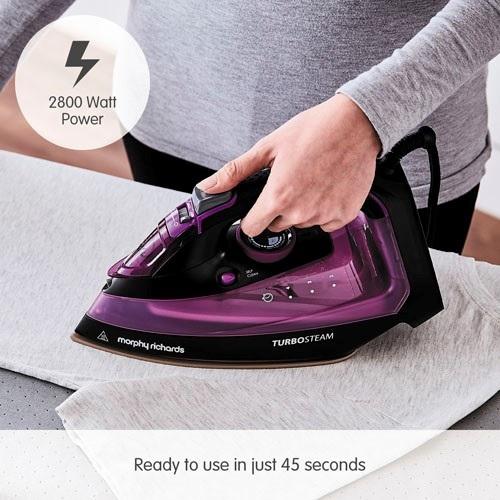 Morphy Richards Turbosteam Steam Iron 2800W | Purple, Black