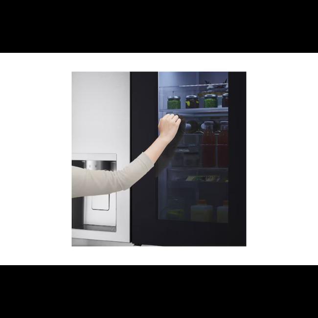 LG InstaView Side-By-Side Refrigerator 628L Brushed Steel with Water Dispenser