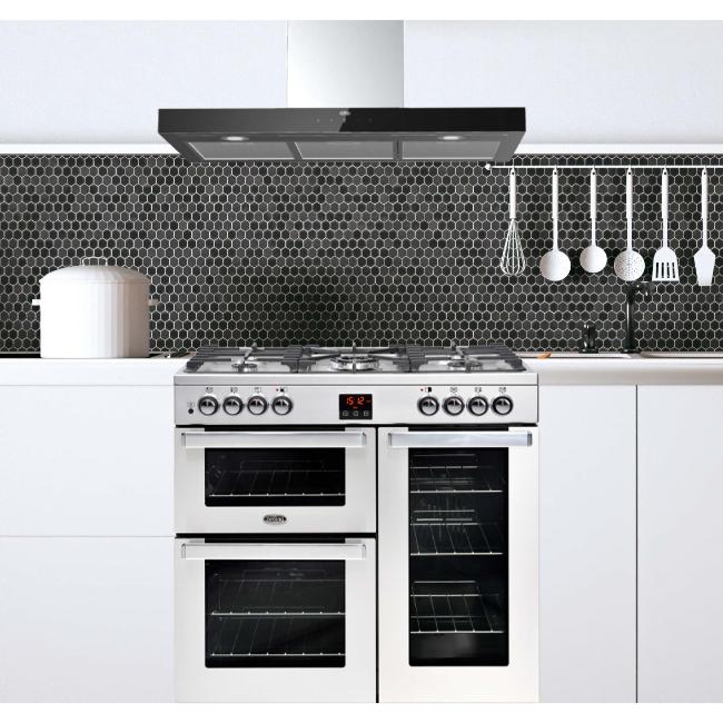 Belling Linear Cooker Hood 90cm Stainless Steel & Black