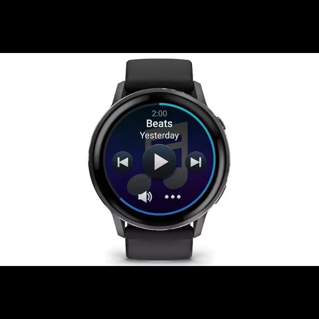 Garmin Venu 4 41mm Smartwatch Black Slate AMOLED Display Silicone Strap Stainless Steel Bezel 5 ATM Water Rating Health Fitness GPS