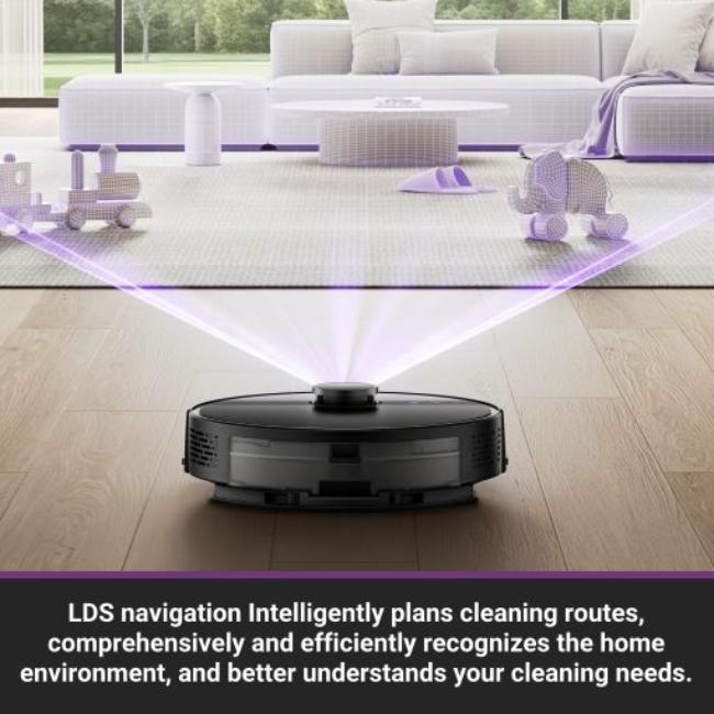 Eureka Robot Vacuum Black 5000Pa Suction Power LDS Navigation Smart Control