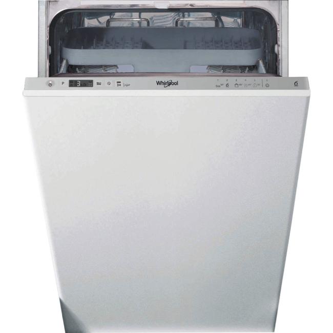 Whirlpool 45cm Slimline Integrated Built-in Dishwasher WSIC3M27CUKN 10 Place Settings 47dB E Energy Class 6 Programmes Silver