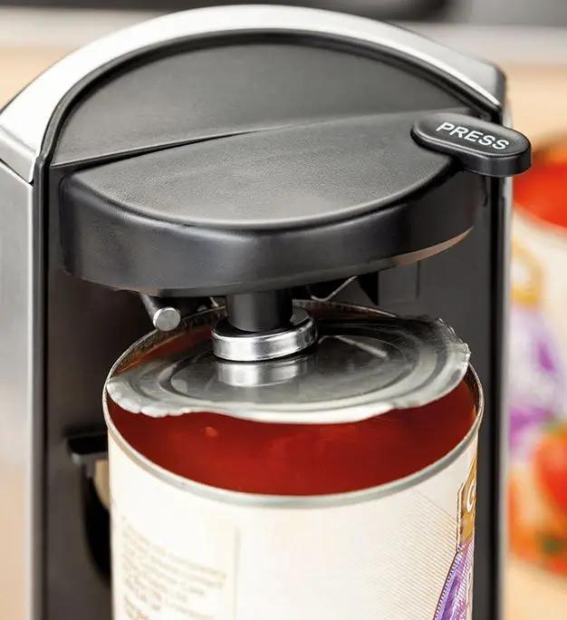 Judge 3-in-1 Electric Can Opener with Knife Sharpener & Bottle Opener - Black, 60W, Automatic, Magnet Lid Holder, Removable Arm, Stainless Steel Blade