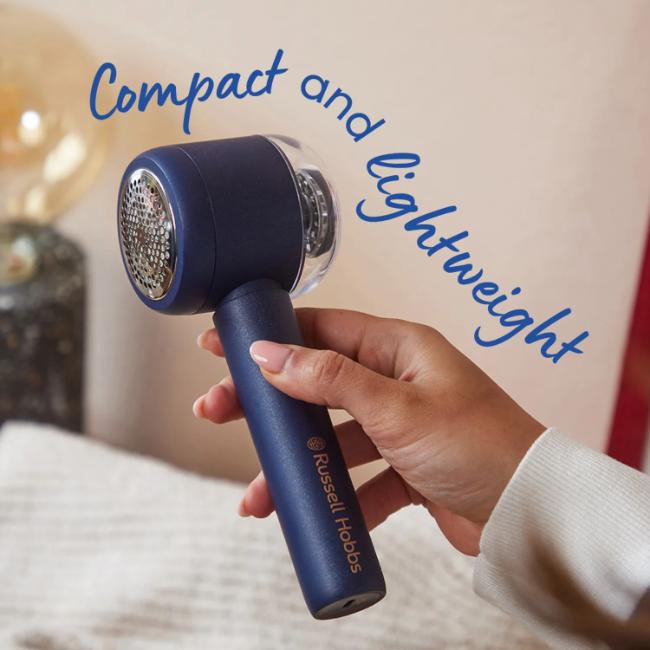 Russell Hobbs Fabric Shaver Midnight Blue Cordless Rechargeable 90 minutes