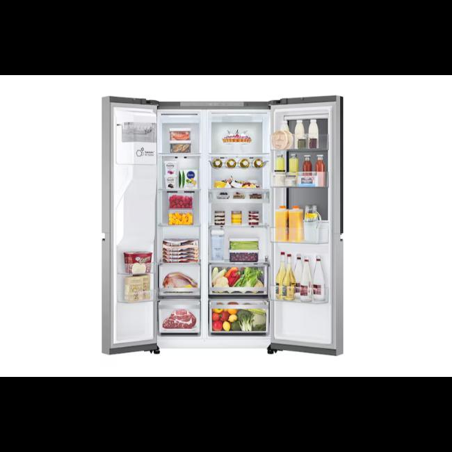 LG InstaView Side-By-Side Refrigerator 628L Brushed Steel with Water Dispenser