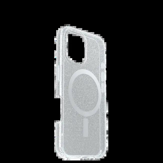 Otterbox Symmetry MagSafe Case for iPhone 16 - Stardust Clear Glittery with MagSafe Ring Protection
