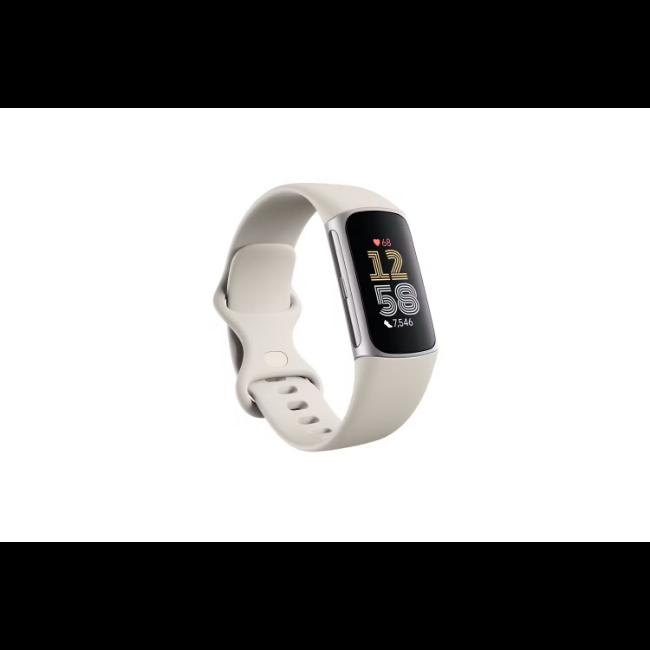 Fitbit Charge 6 Fitness Tracker Porcelain & Silver with Heart Rate, GPS, Sleep Tracking, 7-Day Battery Life