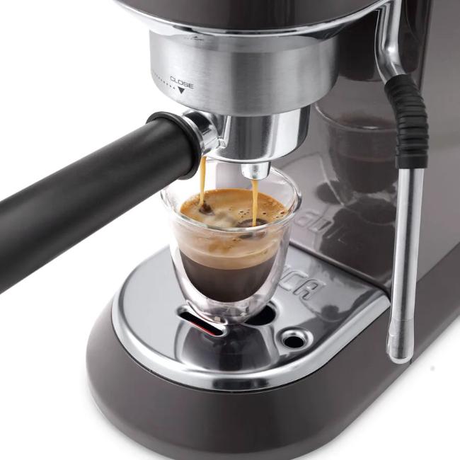 De'Longhi Dedica Arte Espresso Coffee Maker - Grey | LatteArt, 15 bar pressure