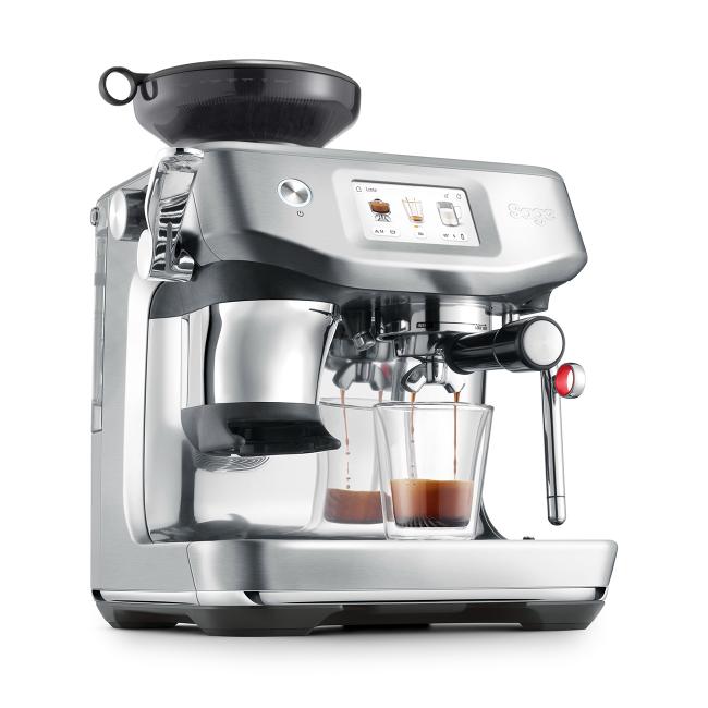 Sage Barista Touch Impress Espresso Coffee Machine Brushed Stainless Steel with Cold Extraction, Impress Puck System, Auto MilQ, ThermoJet Heating, 30 Grind Settings, Touchscreen, Barista Guidance, Cold Brew, Cold Espresso, 14 Presets, 15-bar Pressure, 9-bar Extraction