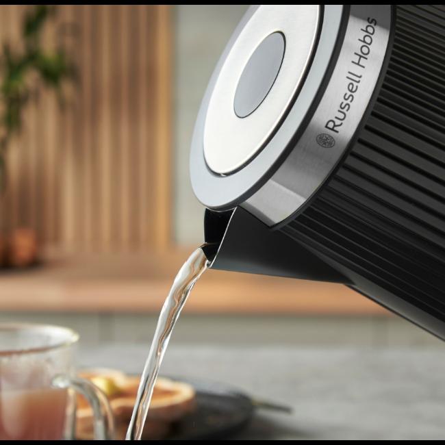 Russell Hobbs Bronte Kettle 1.7L Black Fluted Chrome Accents